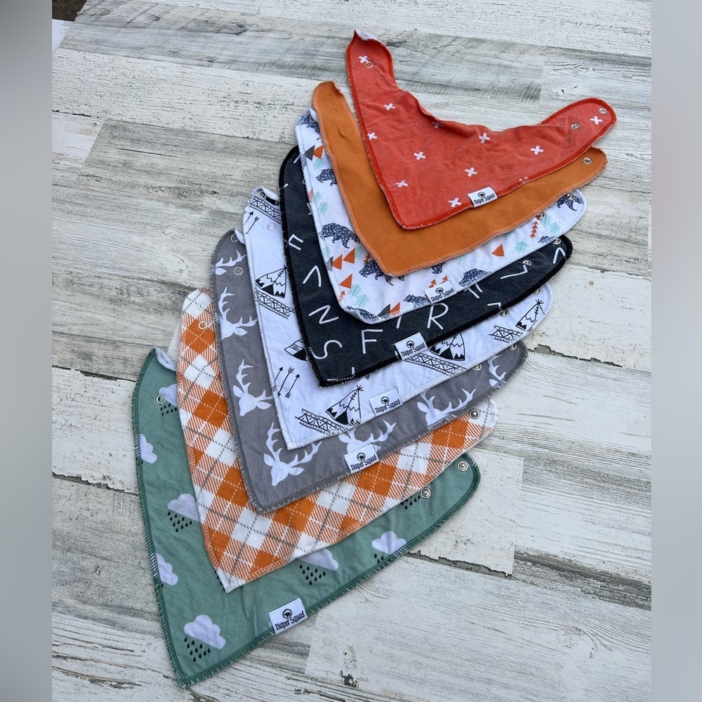 Diaper Squad bibs Bandana deer plaid bear